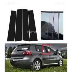 4pcs Glossy Black  Pillar Post  Carbon Fiber  For Volkswagen Golf 5 V MK5 2003-2009 2004 2005 Window Door Deal B CCover Sticker