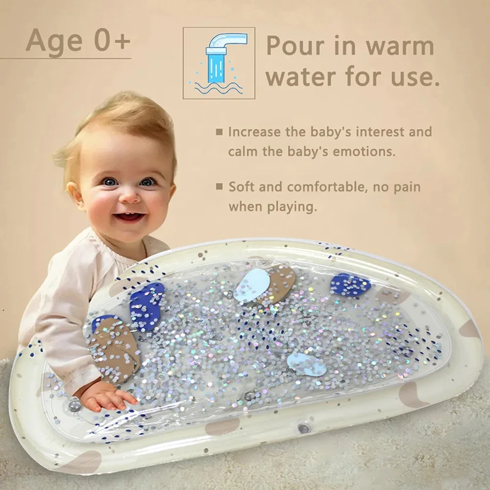 Baby Crawling Water Play Mat Inflatable Patting Mat Toy Summer Baby Development Activity Sensory Game with Music and Light