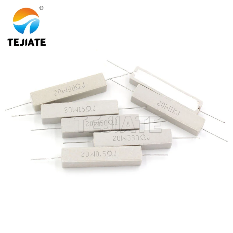 20W Cement Resistor 1R/2/2.2/2.5/3/4/5/10/30/33/200 ohm 470 ohm Ceramic Resistor