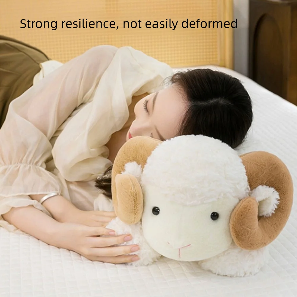 Simulation Lying Baby Goat&Cow 23/38cm PP Cotton Cute Animal Cute Lovely Big Horns Goat Gift