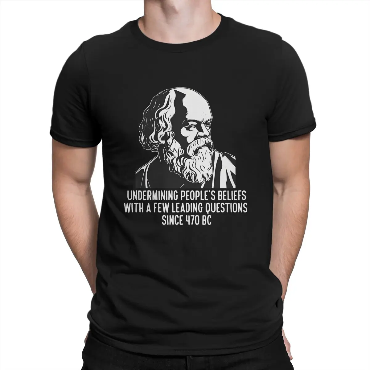 Philosopher Newest TShirt for Men Socrates The Socratic Method Round Collar Basic T Shirt Personalize Gift Clothes OutdoorWear