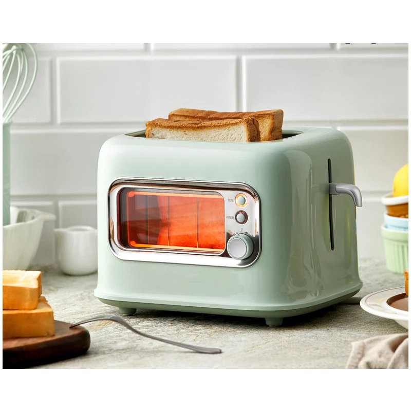 Automatic Electric Toaster Bread Maker Visualize Window 5 Gear Adjustable 2 Slices Sandwich Baking Toaster Oven Breakfast Machin