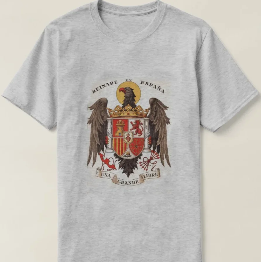 Spanish Imperial San Juan Eagle Coat of Arms Graphics T-Shirt 100% Cotton O-Neck Short Sleeve Summer Casual Mens T-shirt