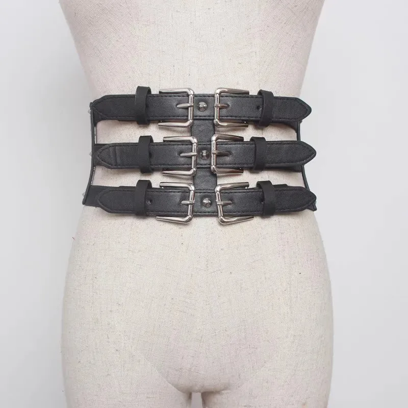 بو الجلود حزام مطاط المرأة موضة مشد أنثى Cummerbund معطف حزام فستان Decration حزام عريض J1560