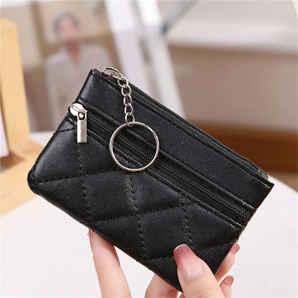 PU Leather Wallets with Key Ring Multifunctional Small Credit Card Pouch Coin Purses Fashion Short Wallets