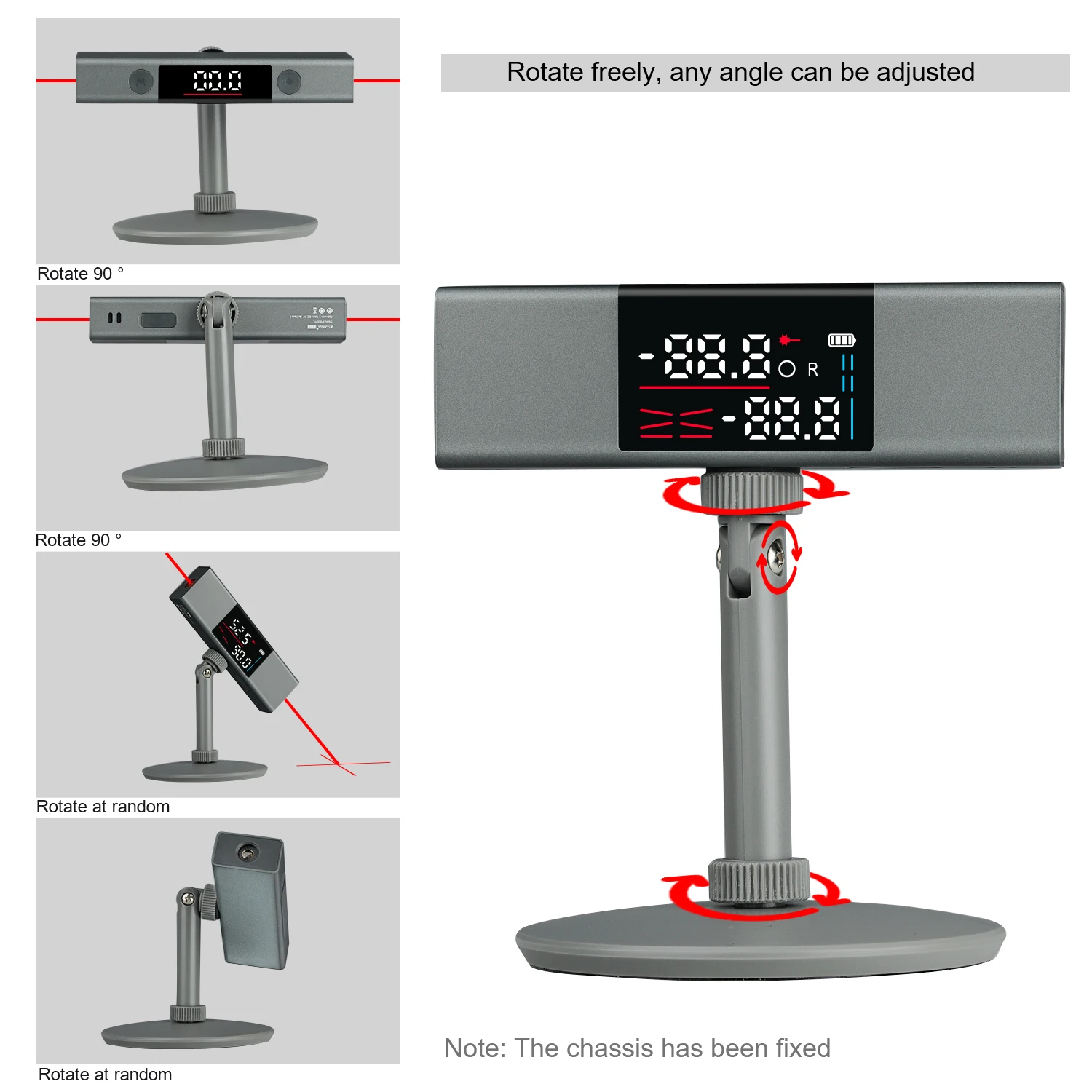 RZ Laser Protractor Digital Inclinometer Angle Measure Ruler With Bi-directional Laser Marking Large Lcd Screen Angle Finder