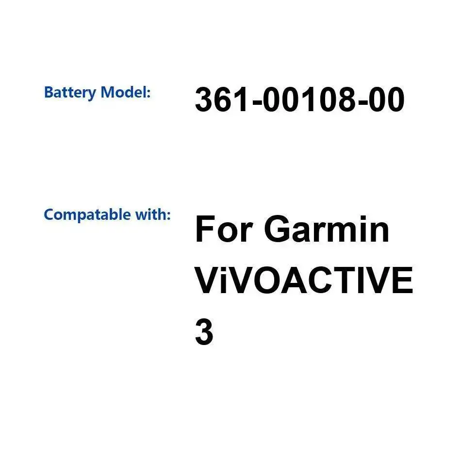 

Для часов Garmin Vivoactive 3, аккумулятор 361-00108-00, 160 мАч, высокая емкость