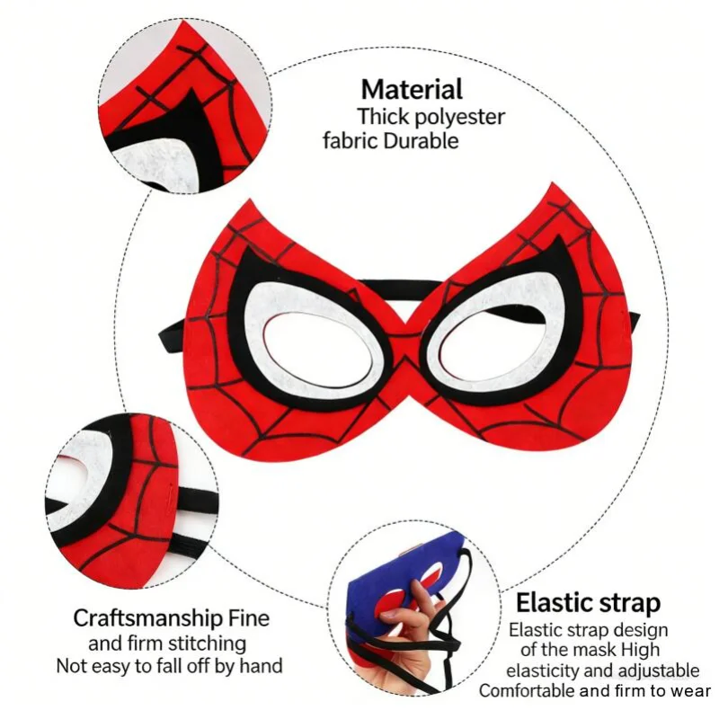 5 pièces/lot, accessoire de cosplay amusant Spiderman pour garçon et fille, fête d'Halloween, masque pour les yeux en feutre blanc Gwen Stacy, jeu de rôle, cadeau d'anniversaire