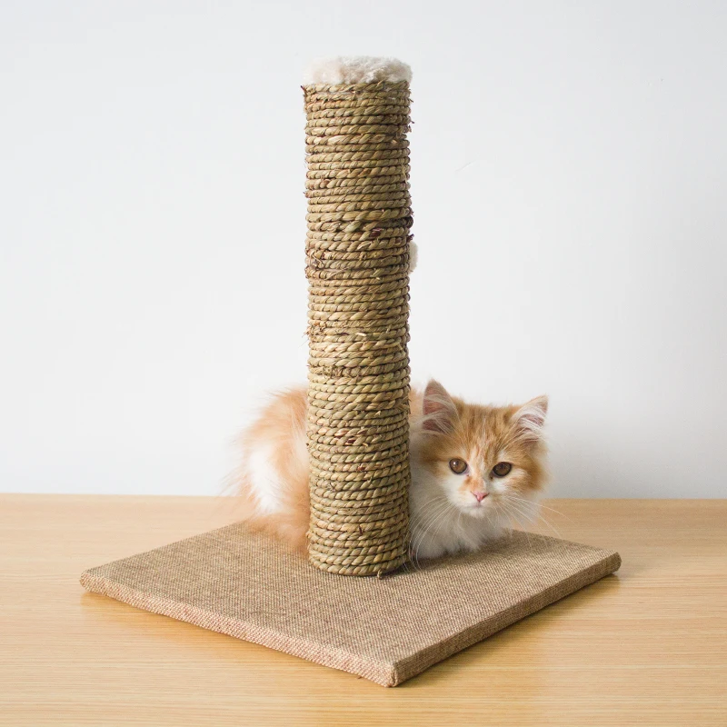 Wholesale Custom Natural Seaweed Cat Tree Climbing Toys Scratching Post Claws Pet Scratcher Furniture for Cats