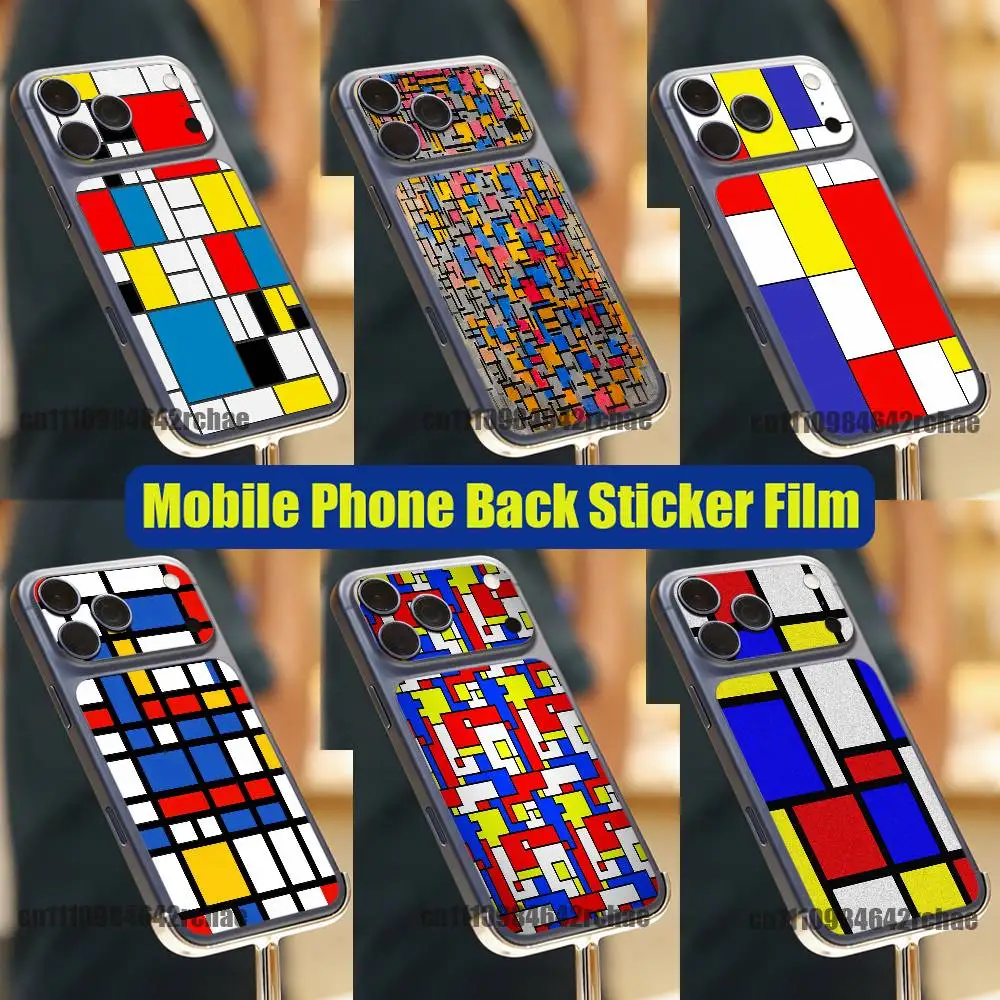 

For Abstract Piet Mondrian wallpaper iPhone 17 Pro Max Phone Back Sticker Film Decal Skin Wrap DIY Custom Stickers Full Cover