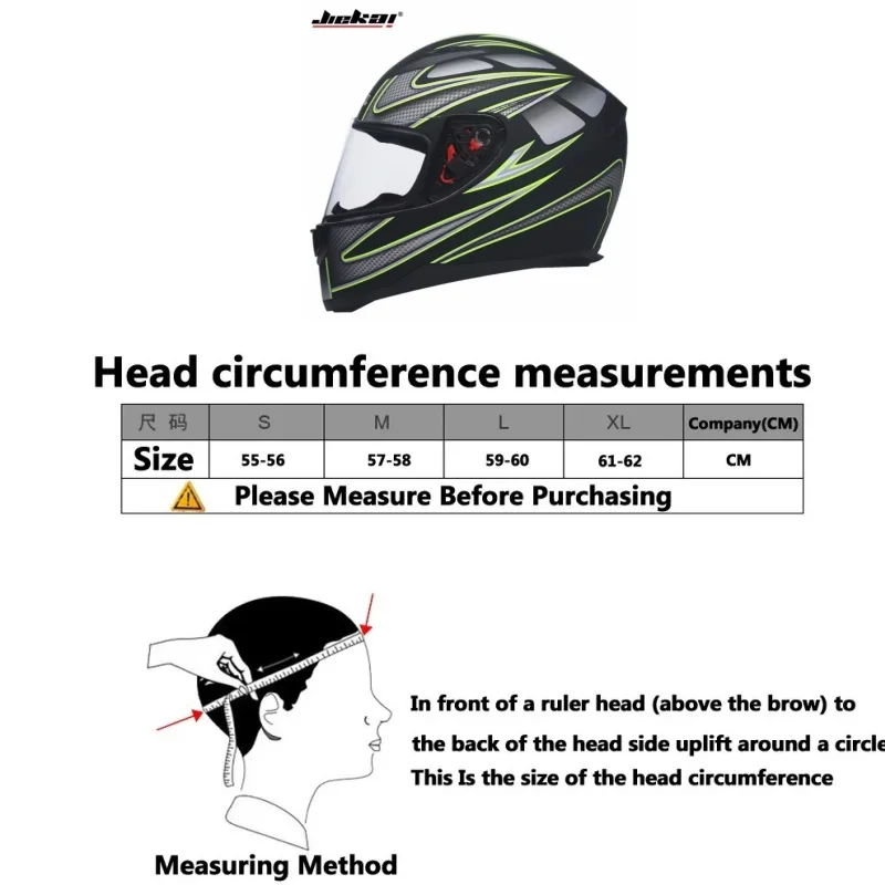 JIEKAI Winter Motorcycle Riding Anti Fog Helmet Anti Fog Lens Full Helmet Safe and Breathable Crash Helmet Motorcycle