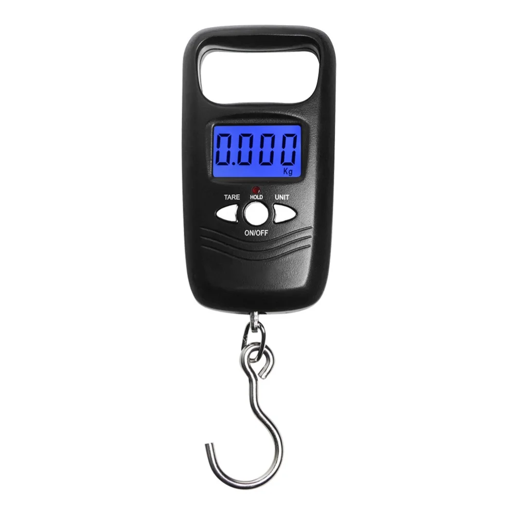 Hanging Digital Scale for Luggage Up to 50kg 5g Accuracy Backlit LCD Tare Function Multi-Unit Support kg/lb/jin/oz