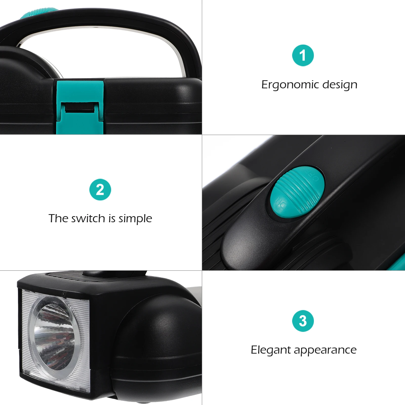 

1Set Toolbox Flashlight Kit Black Professional Outdoor Working Emergency Torch Multifunctional Camping Lamp Powered