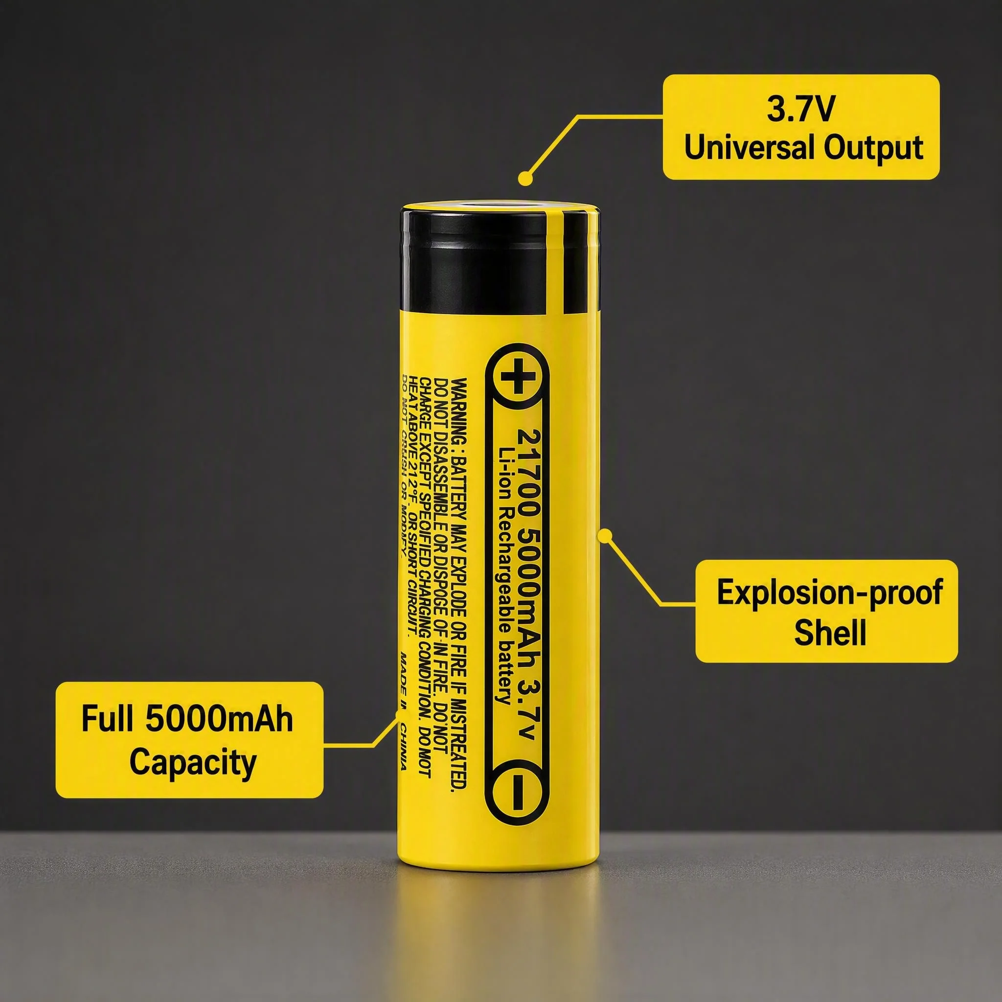 21700 5000mAh 3.7V Rechargeable Lithium Ion Battery Cell, Optional 2‑20 Units For DIY Small Electronic Projects