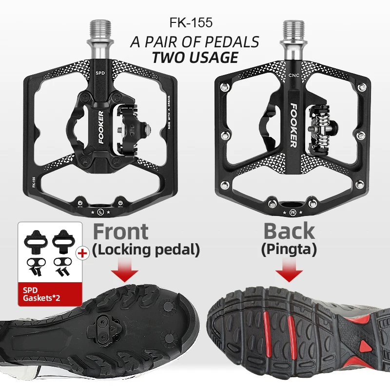 Self-locking Pedal 3 Bearings Wide Bicycle Pedals Ultralight Anti-slip CNC  MTB Road SPD Bike Pedal Waterproof  Bicycle Parts