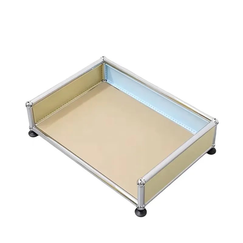 Modern Metal Frame Dog Bed Low Back Puppy Kennel Modular Cabinet Style Pet Sofa for Living Room Simple Design Family Pet Area