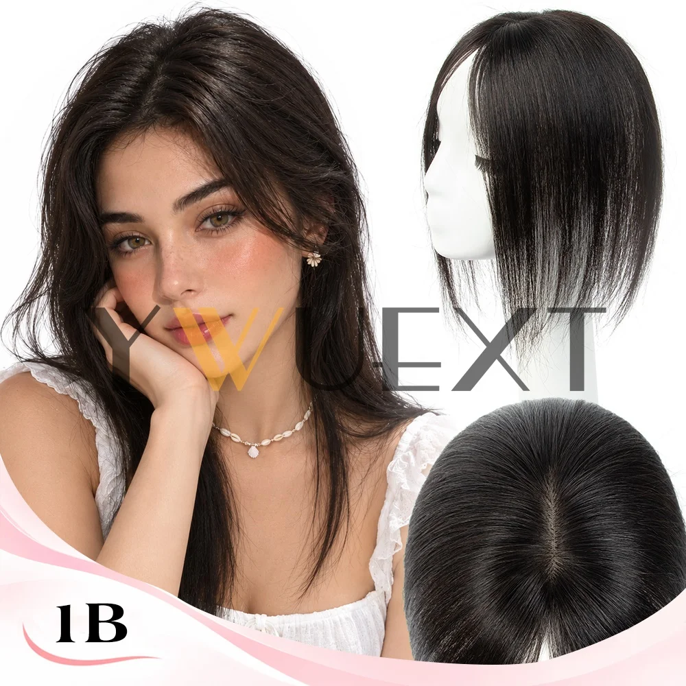 7 X 11 Hair Toppers for Women Made from Real Human Hair, Featuring 3D Designs for Those with Thinning Hair, Clip-In Available in Various Colors Including Gray, Dark Brown, Black, And Blonde, Natural Scalp Top to Conceal Bald Or White Hair