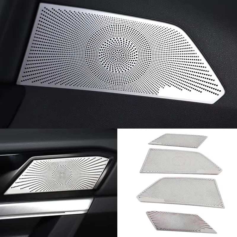 For VW Volkswagen Touareg CR7 2017 - 2024 Car Door Loudspeaker Sound Chrome Pad Speaker Cover Trim Frame Sticker Interior