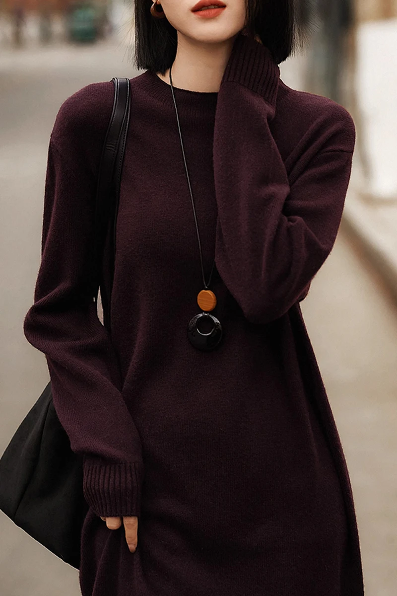 

Облегающее трикотажное платье из мягкой шерсти, длинная юбка для похудения и минималистского стиля, осенняя базовая юбка.