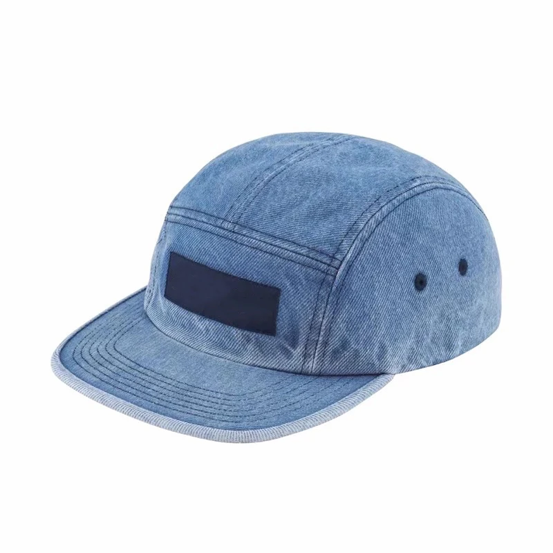 Trendy 23FW Washed Chino Twill Camp Cap Baseball Hat Flat Brim Cowboy Leopard Print Leather Buckle Unisex Cotton Hat