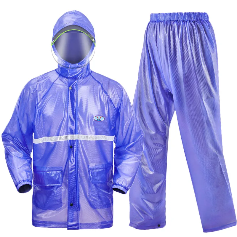 Seamless breathable reflective raincoat rain pants set whole body rainstorm waterproof clothing split riding takeaway poncho far