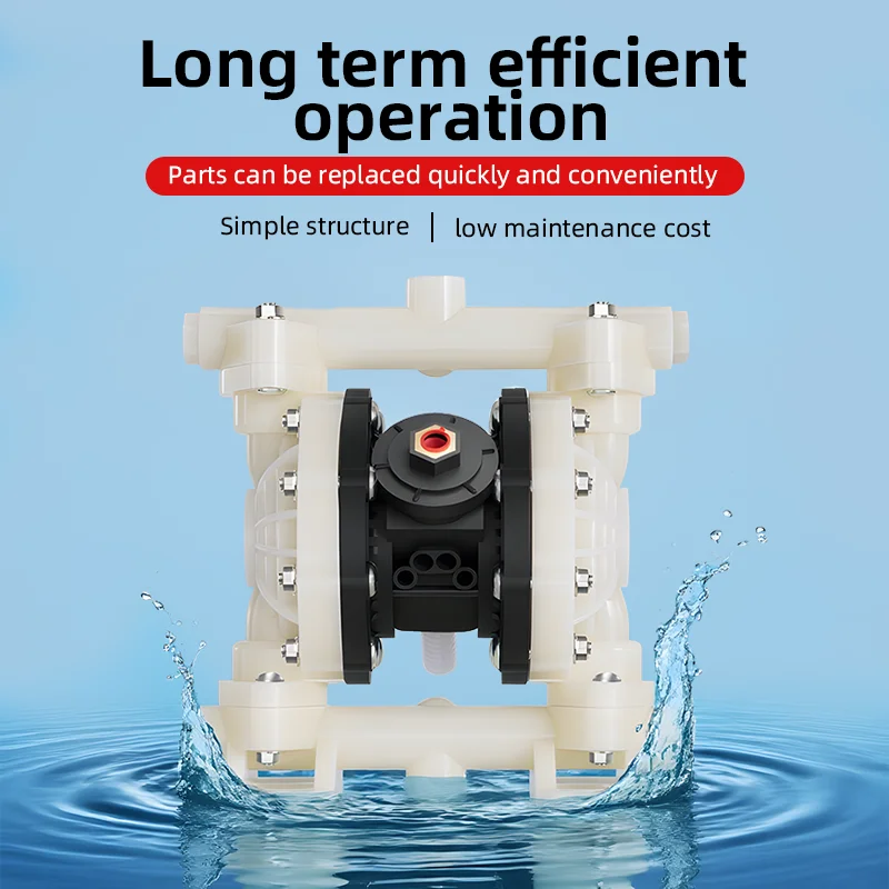 1/2 Inch PVDF Diaphragm Pump Acid Chemical Resistant HCL Pumping Machine Pneumatic Power Chemical Transfer Pump