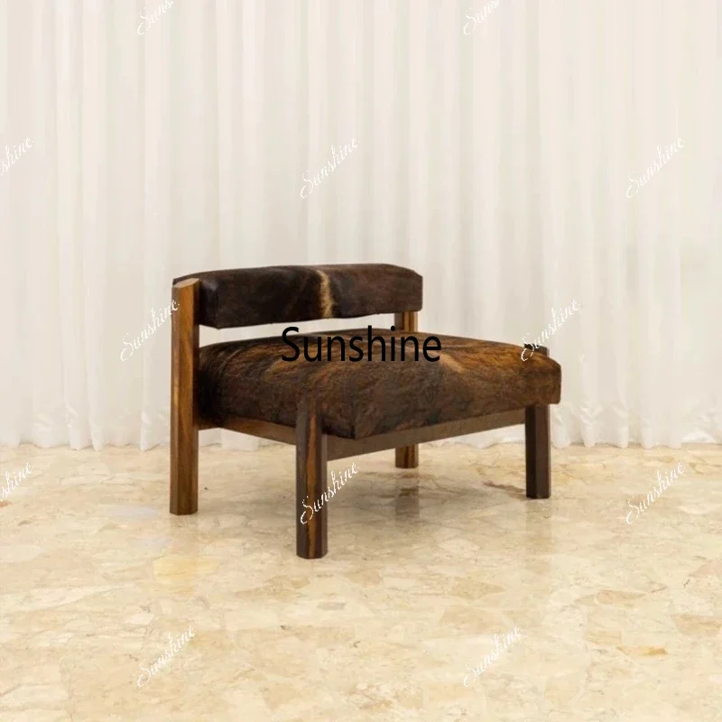 

Wabi Sabi retro creative home sofa chair hotel clubhouse solid wood leisure chair