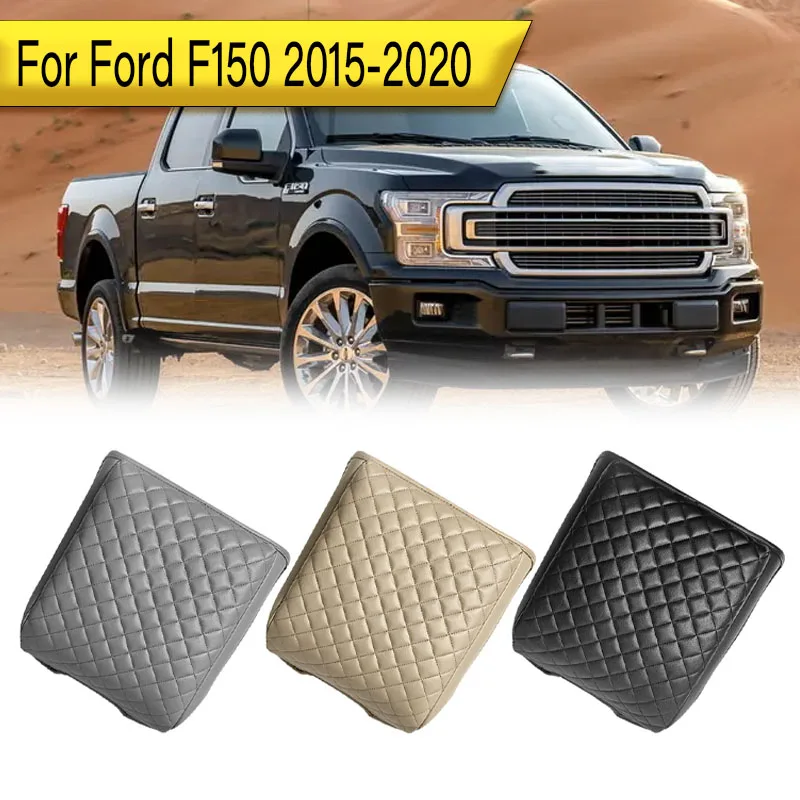 For Ford F150 2015 2016 2017 2018 2019 2020 Center Console Cover Armrest Box Cover Leather Auto Armrest Cover Protector
