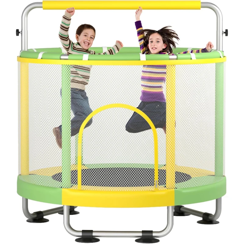 

Unisex Household PVC Gymnastic Trampoline with Safety Net Kids Indoor Playground Trampoline for Home Use