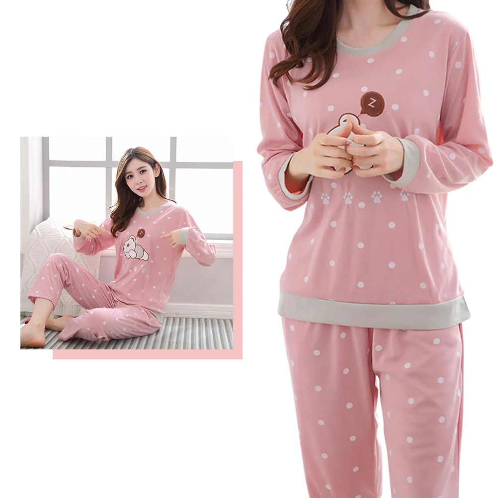 Household Sleepwear Suit Autumn Pajamas for Women Girls Nightgown Children\'s Set