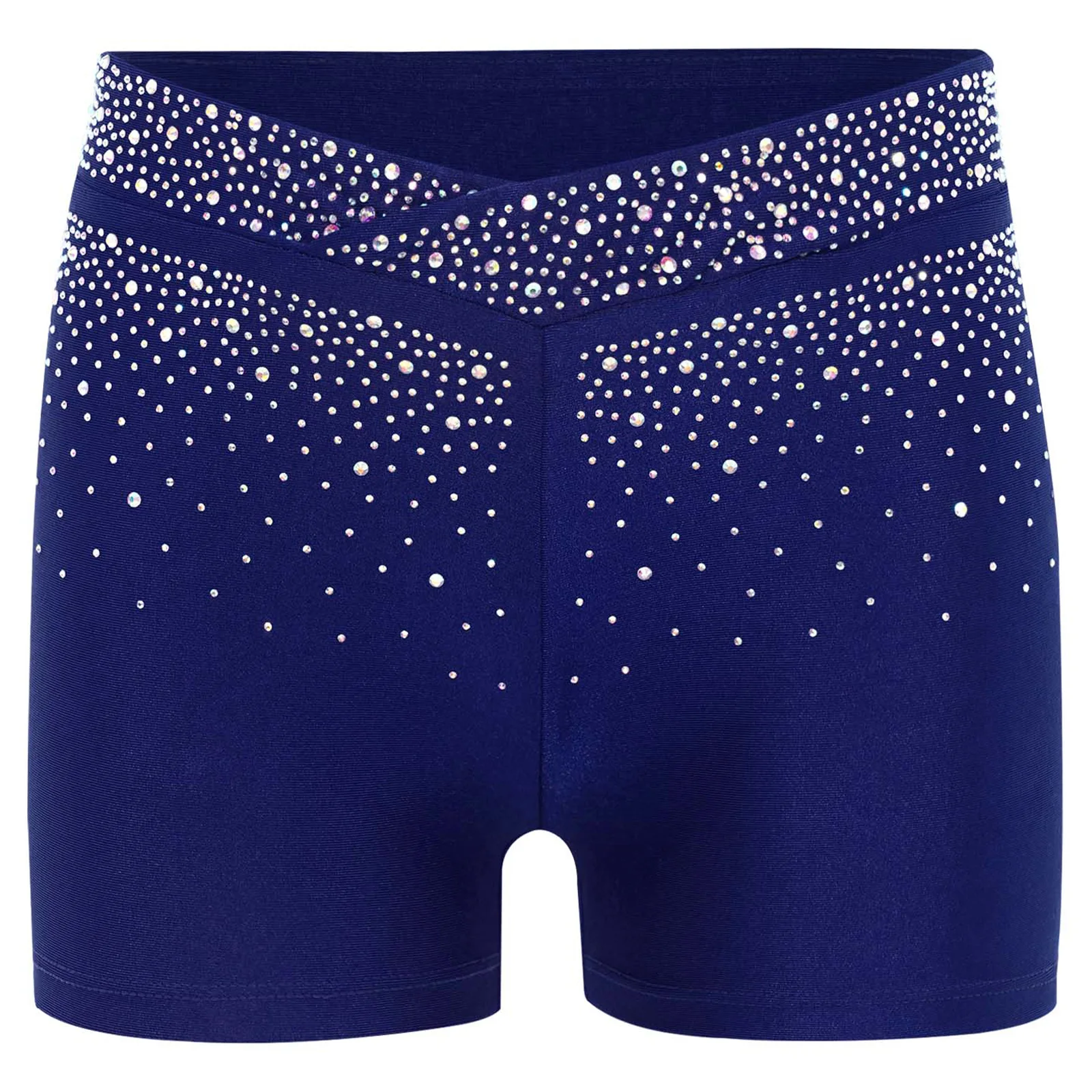 

Kids Girls Acrobatics Gymnastics Shorts Sparkly Rhinestones V-Front Elastic Waistband Boxer Shorts Ballet Figure Skating Dance