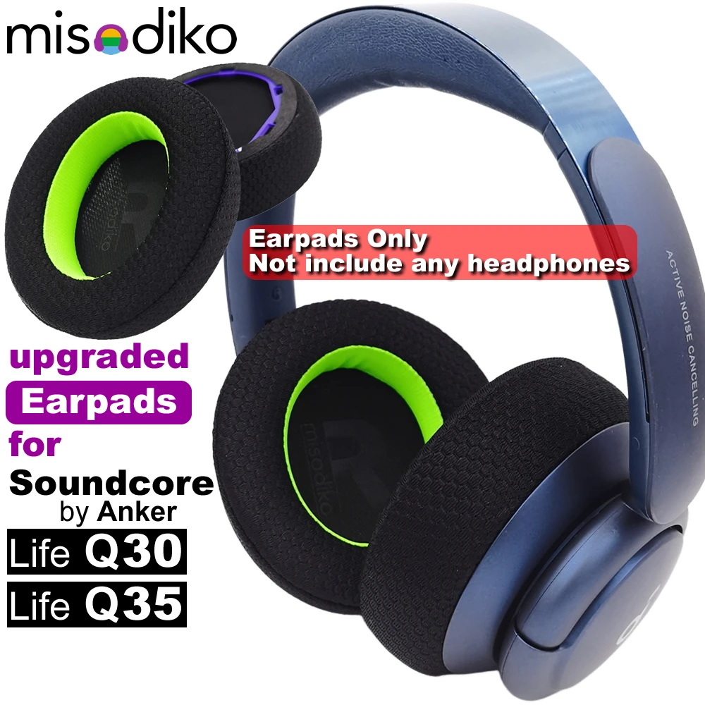 Misodiko-Oreillettes de remplacement améliorées, pour casque Soundcore Anker Life Q30 / Q35