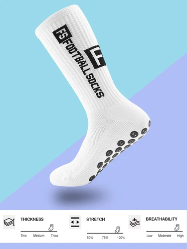 Imagen 2 del producto 10 pares de calcetines de fútbol antideslizantes para hombre, almohadillas antideslizantes para deportes de baloncesto y fútbol con calcetines con pinzas
