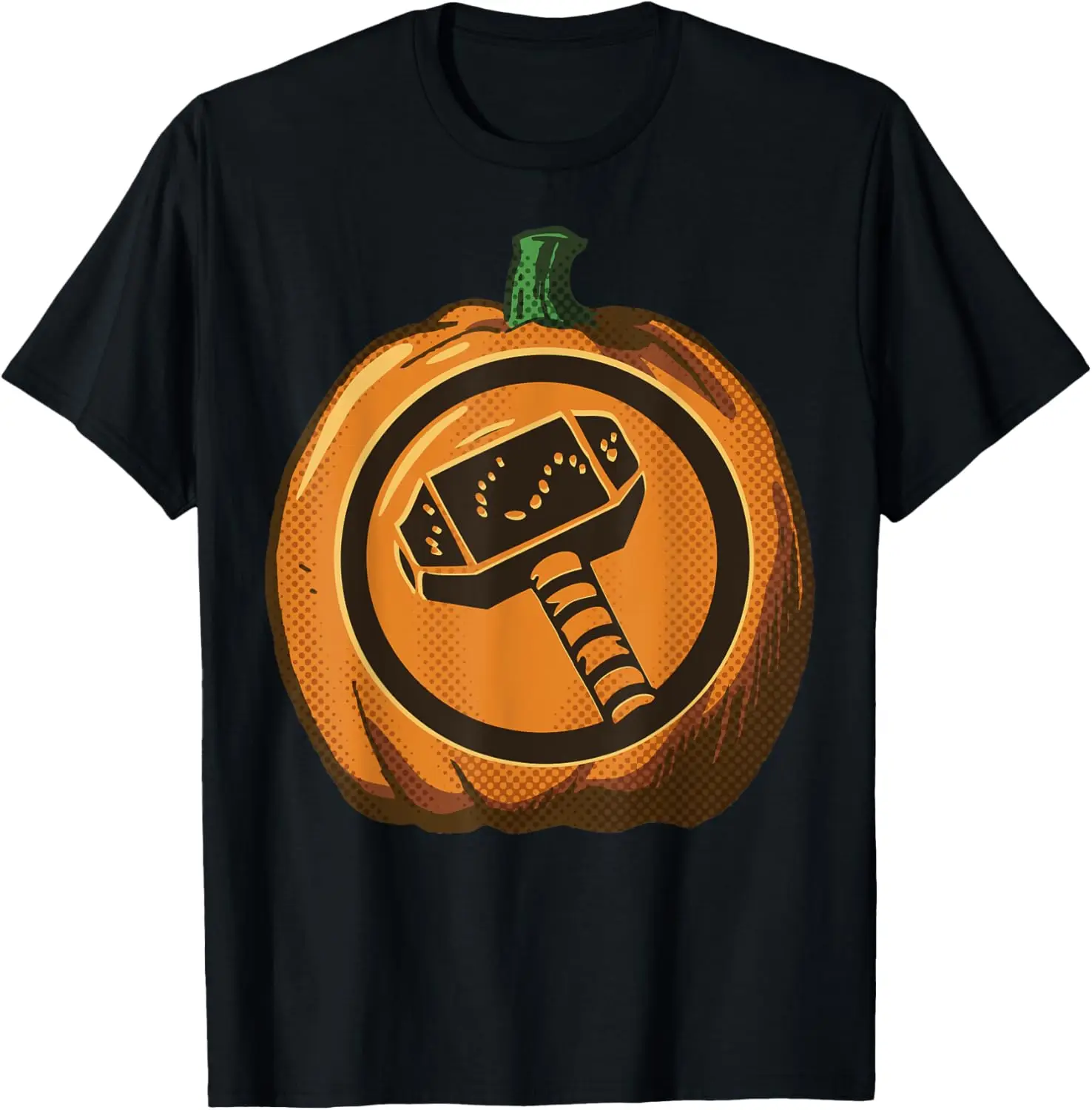 

Marvel Thor Hammer Halloween Pumpkin Graphic T-Shirt T-Shirt