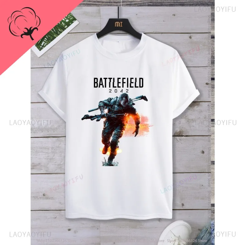 New Arrival Game Battlefield 4 2042 Cotton  Printed T-shirt Top Summer Unisex Shirt Short Sleeve O-neck Classic Casual