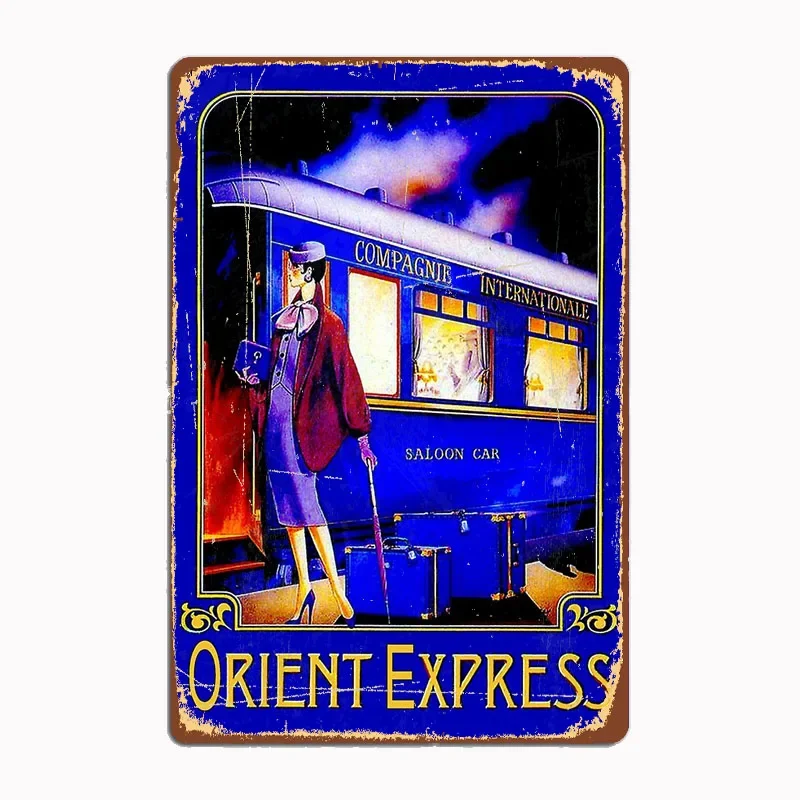 

ORIENT EXPRESS Vintage Train Passenger Travel Metal Tin Sign Truck Indoor and Outdoor Home Bar Coffee Kitchen Wall Decoration
