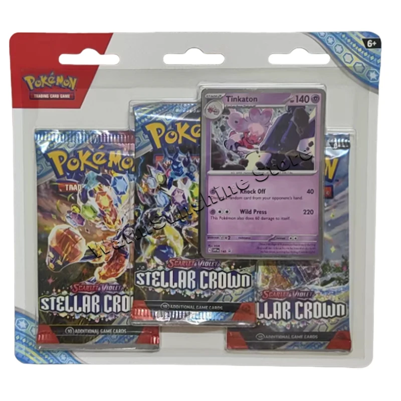 Oryginalne karty Pokemon Trading Card Game (PTCG) w wersji angielskiej: Stellar Crown, Obsidian Flames, Temporal Forces, Paradox Rift, karty anime, prezenty.