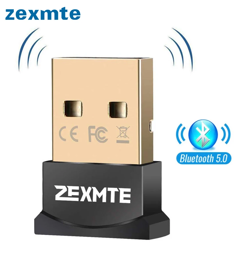 Zexmte USB Bluetooth Adapter Dongle Bluetooth 5.0 Adaptador for PC Laptop Wireless Mouse Keyboard Audio Receiver Transmitters