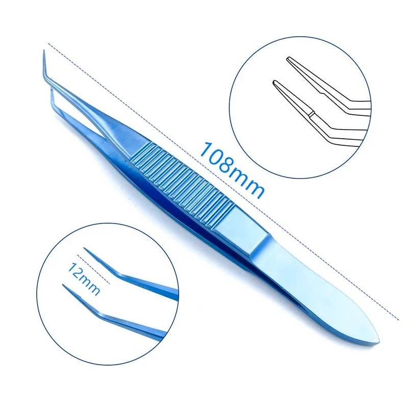 Titanium Ophthalmic Mcpherson Double eyelid tweezers ophthalmic tweezer microcosmetic Forcep