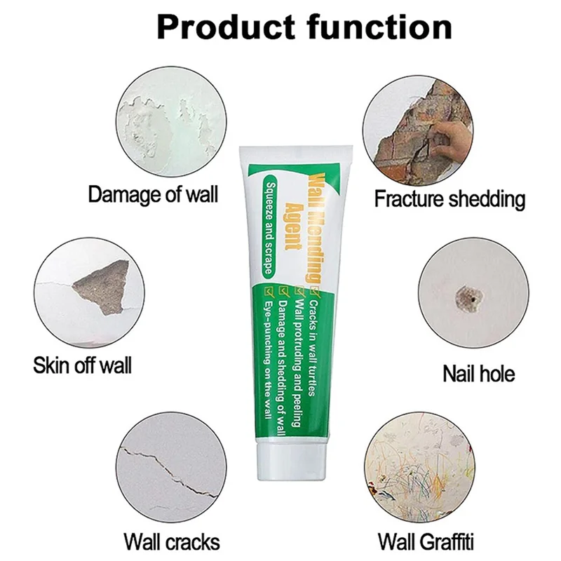 100G Wall Mending Agent Wall Repair Cream With Scraper Paint Green Valid Mouldproof Wall Crack Nail Quick-Drying Patch Restore