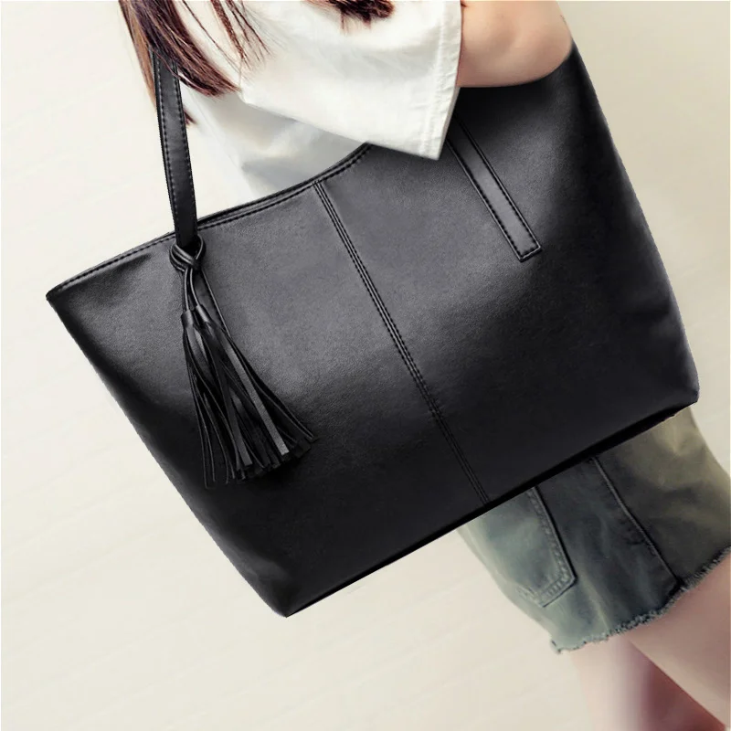

Large Capacity Tote Bag with Genuine Leather Texture 2025 Version Large Shoulder Bag Hand-held Diagonal Cross Simple Women's Bag