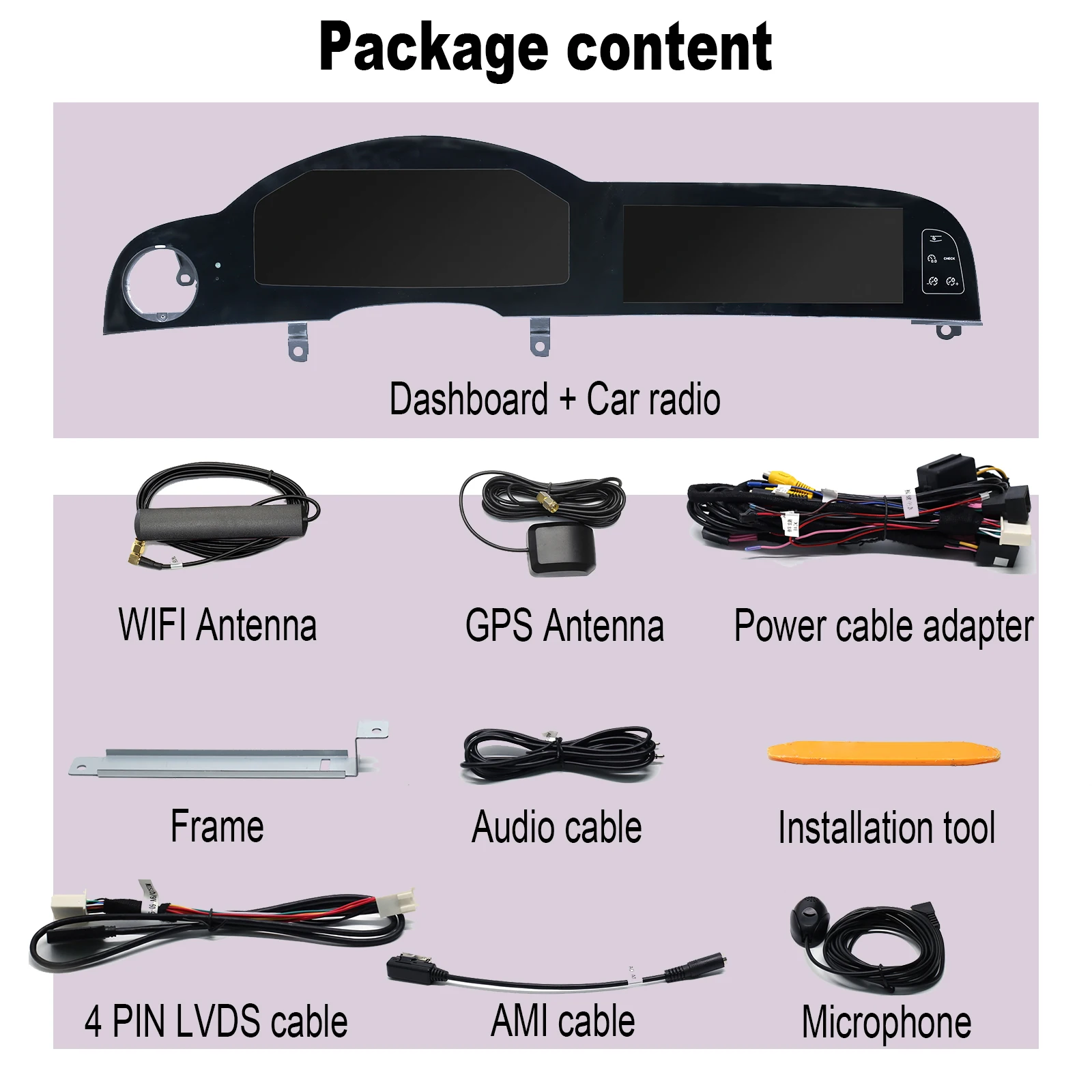 Dual Screen digital instrument cluster & Android car radio for Audi A6L 2005-2012 Dashboard,Gauge,Carplay Android Auto,GPS Navi