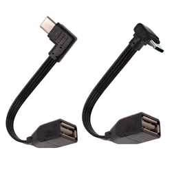 Flat C-type USB to OTG USB cable,Suitable for phones and computers function on TYPE-C 90 degree male to USB 2.0 female adapter