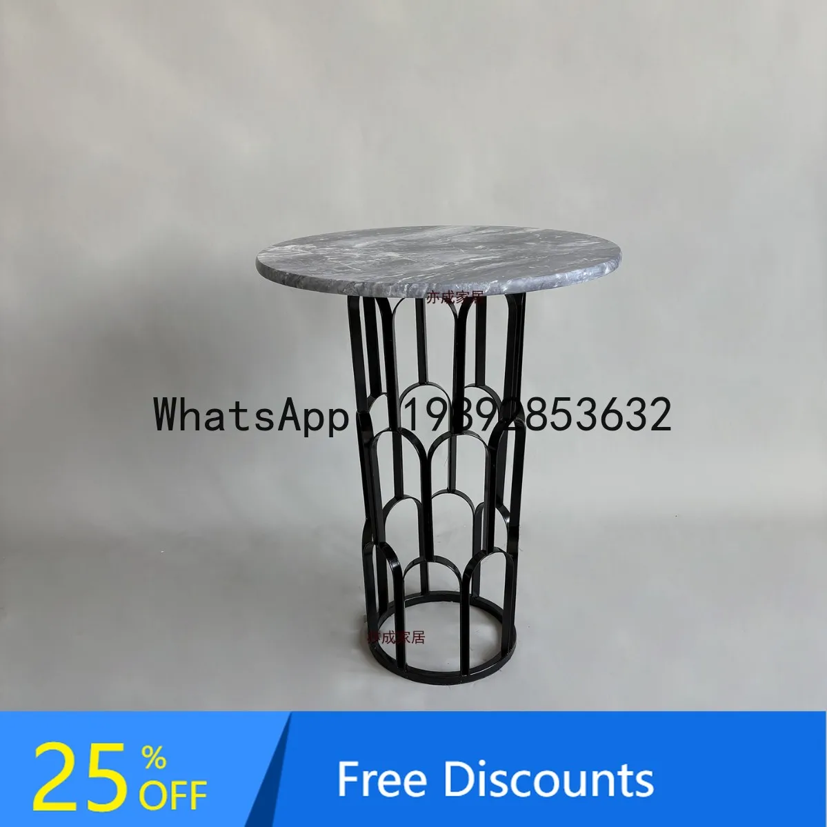 

CZ Italian Minimalist Marble Iron Art Living Room Corner Table B&B Hotel Villa Style Coffee Table Side Table