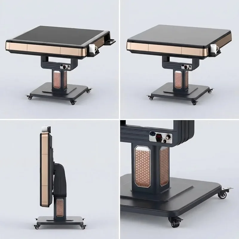 Mini Portable Automatic Mahjong Machine, Folding Electric Mahjong Table for Travel, 4-Player Mahjong Table