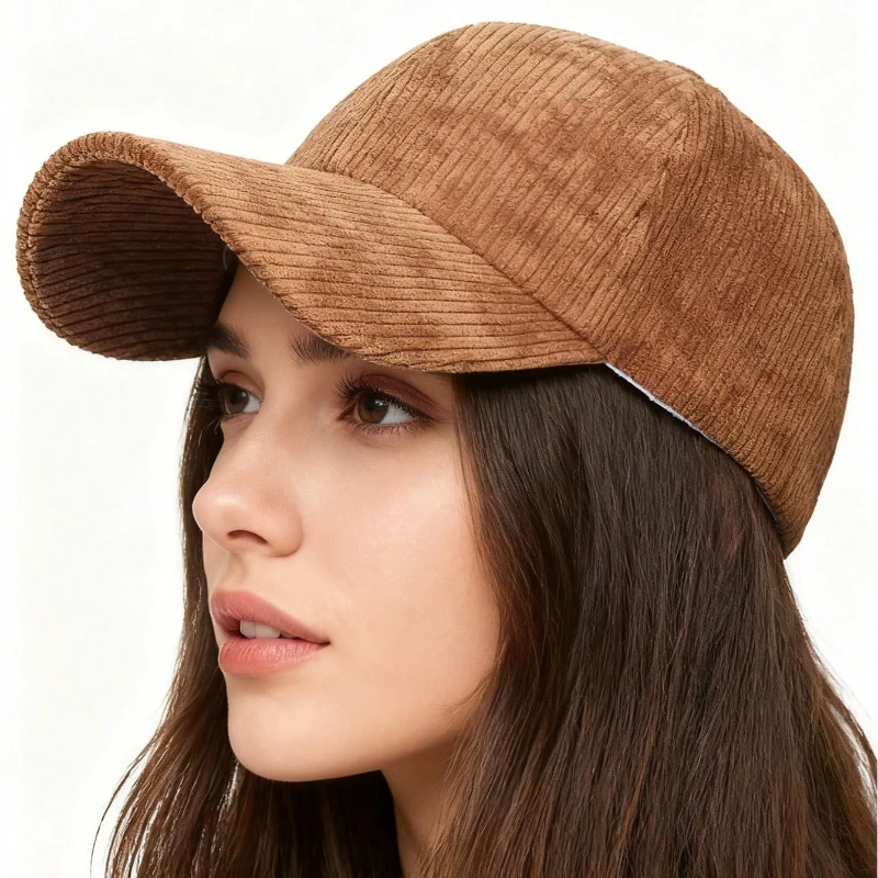 1 Stück Unisex-Baseballkappe aus Cord, Sonnenhut aus weichem Fleece, vielseitige einfarbige Trucker-Mütze, geeignet für den täglichen Gebrauch, Outdoor-Aktivitäten