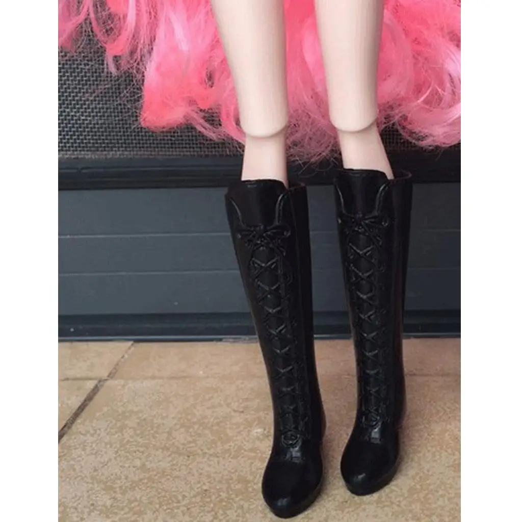 2 Pairs High Boots Rainshoes Outfit for 12inch 1/6 BJD DOD Doll High