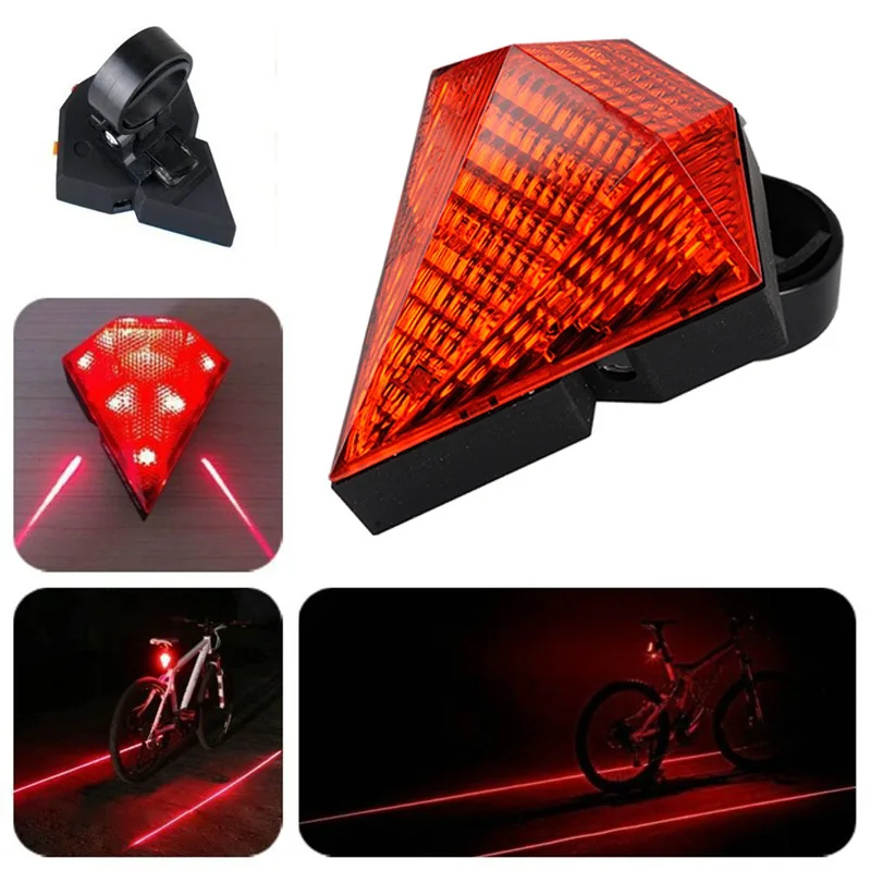 Bicycle Diamond Laser Taillight Warning Light USB Rechargeable Rear Lamp Highlight Taillight Rechargeable Gem Taillight