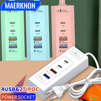 USB Charger Station Multi Ports Extender USB Type C Fast Charging Extension For iPhone Samsung Xiaomi Wall Adapter Power Socket