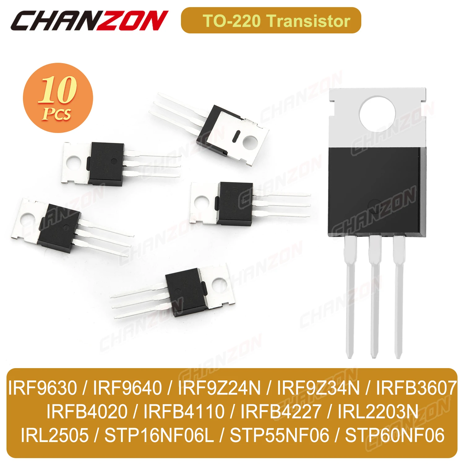 TO-220 10PCS Irf9630 Irf9640 Irf9Z24 Irf9Z34N Irfb3607 Irfb4020 Irfb4110 Irfb4227 Irl2203N Irl2505 Stp16Nf06L Mosfet Transistor